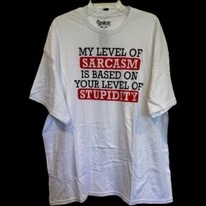 Spencer's Sarcastic Short Sleeve White Graphic Tee NWT 2XL